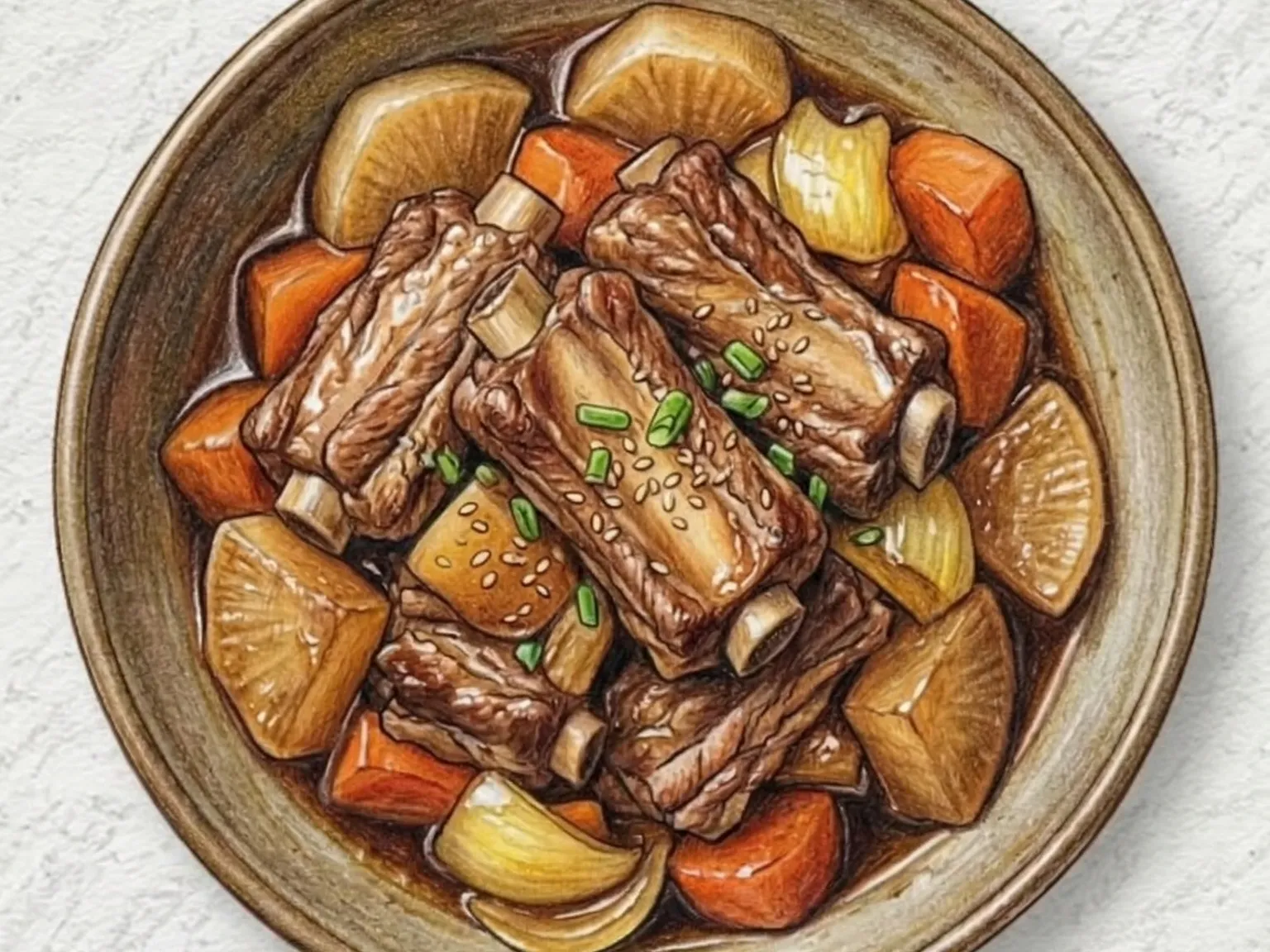 Dwaeji Galbi Jjim (costillas de cerdo estofadas coreanas)