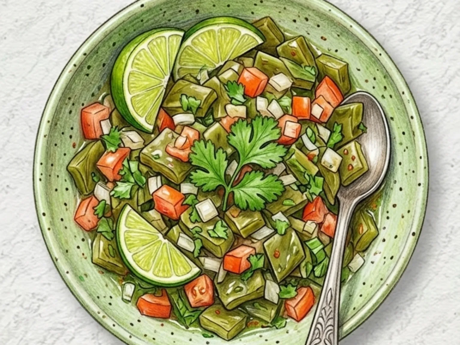 エンサラダ・デ・ノパレス（メキシコのサボテンサラダ）