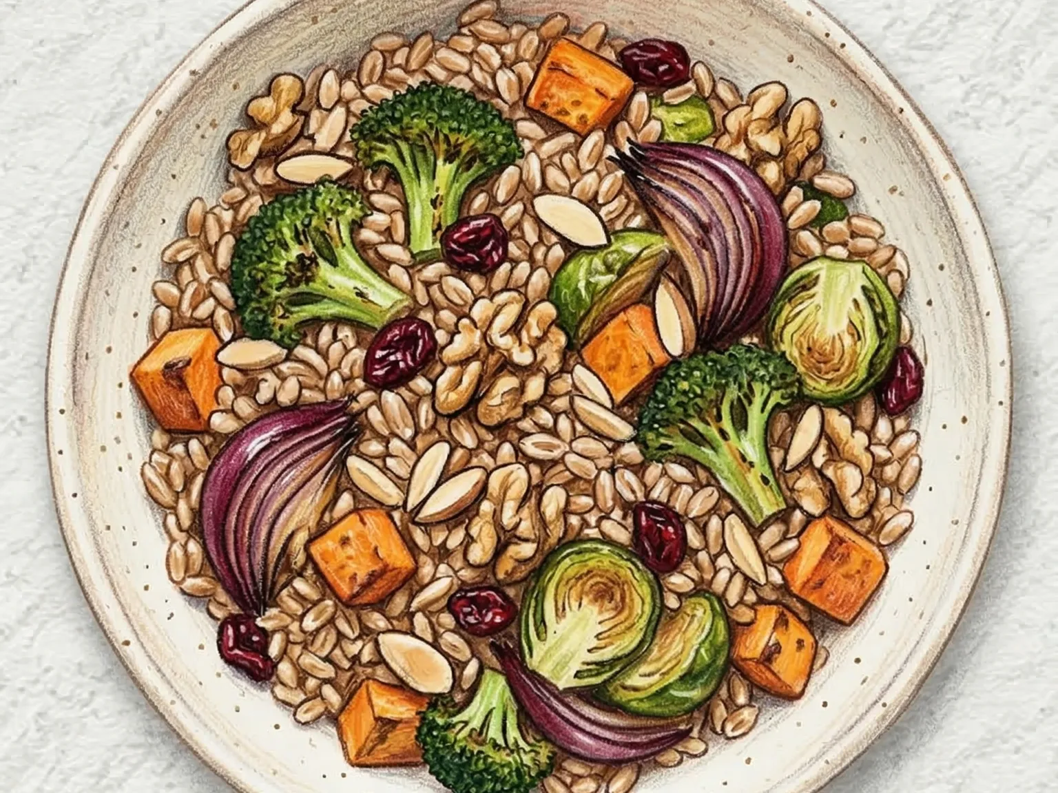 Salada Harvest de Farro (Salada de Grãos Farro)