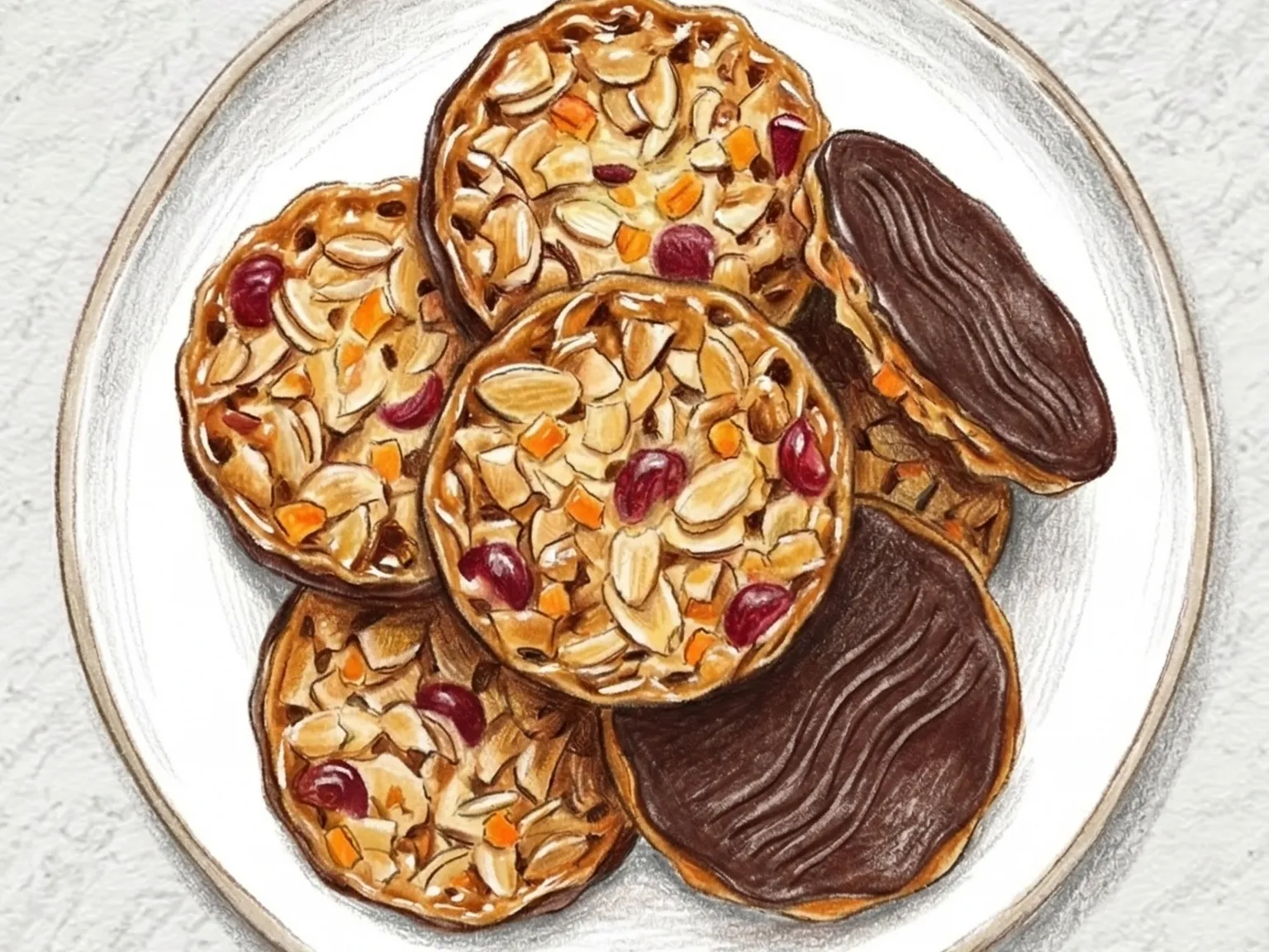 플로렌틴 쿠키 (캐러멜 아몬드 레이스 초콜릿)