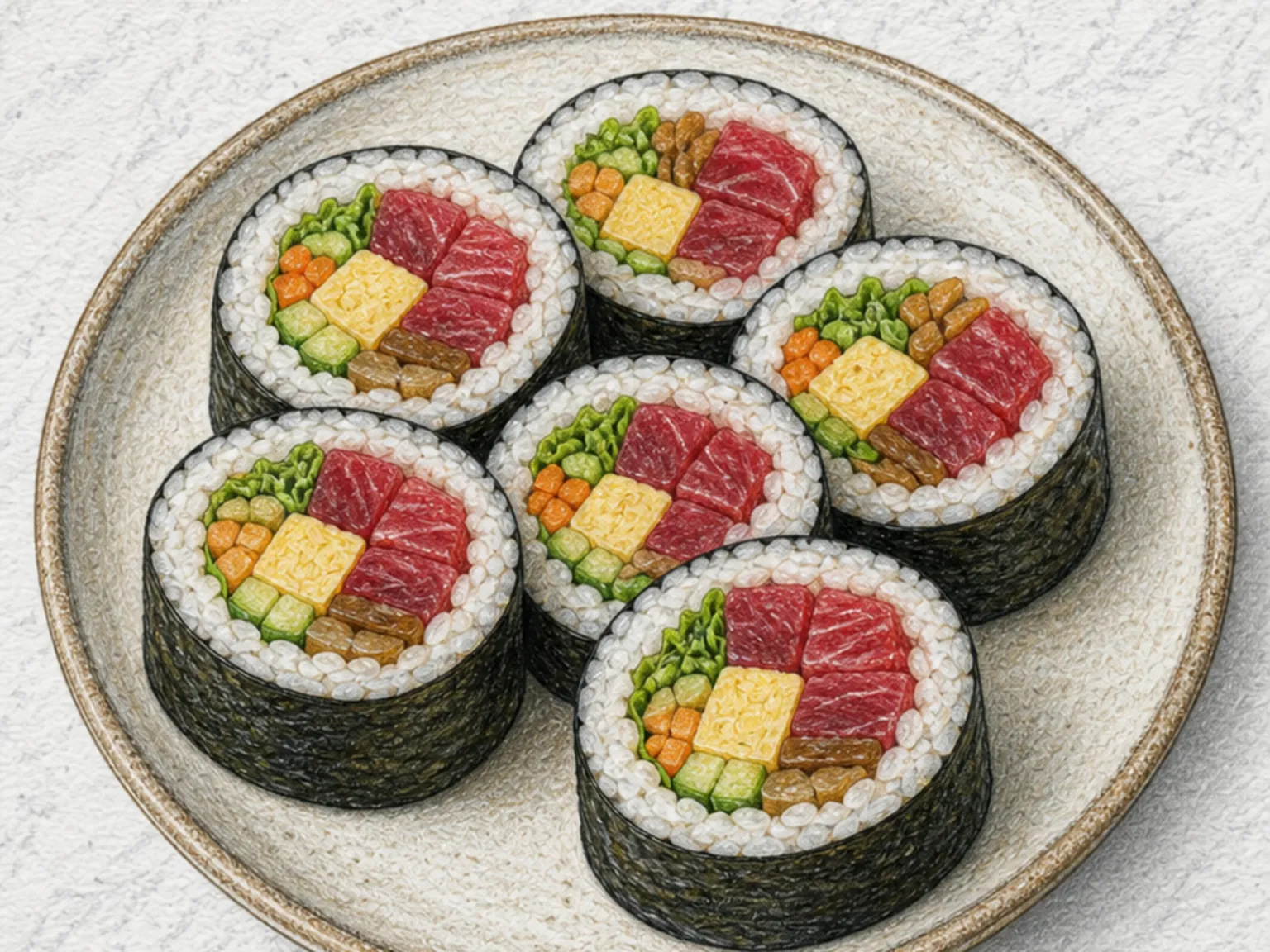 Japanese Thick Sushi Roll