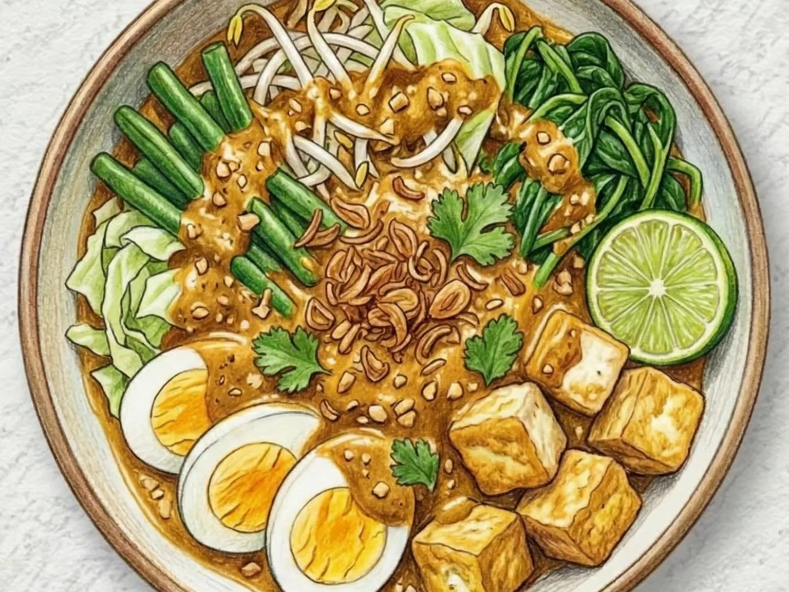 ガドガド（ピーナッツだれ温野菜サラダ）