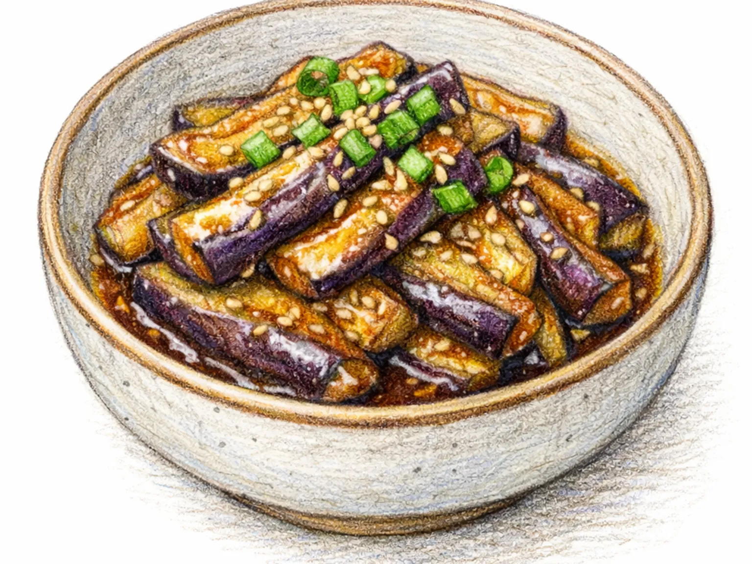 蒸しナスの甘酢和え(裂きナスの酢醤油ピリ辛だれ)