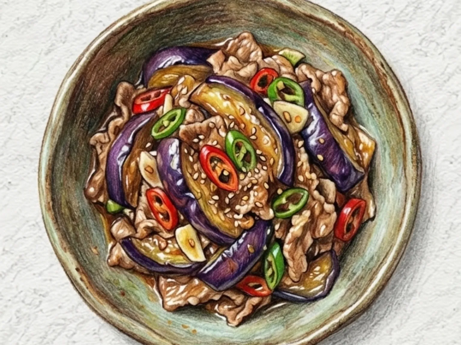 カジテジゴギポックム(ナスと豚肉の炒め物)