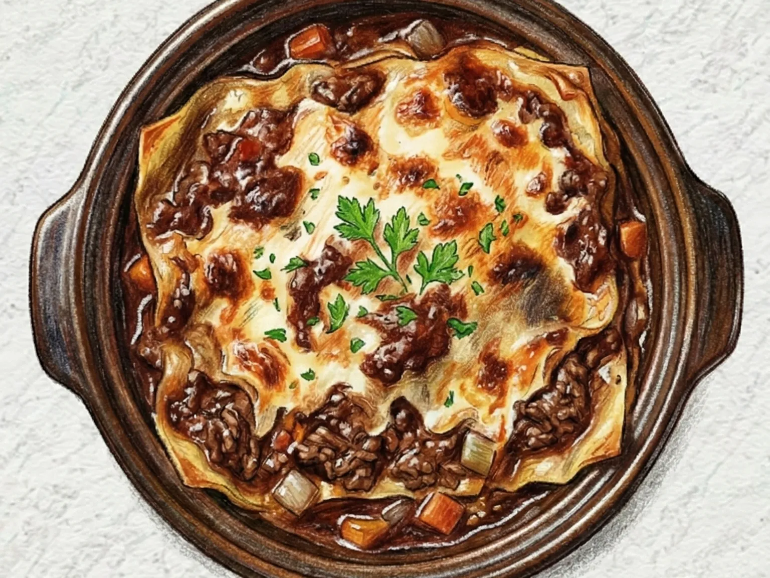 カルビチムラザニア(韓国風牛カルビ煮込みラザニア)