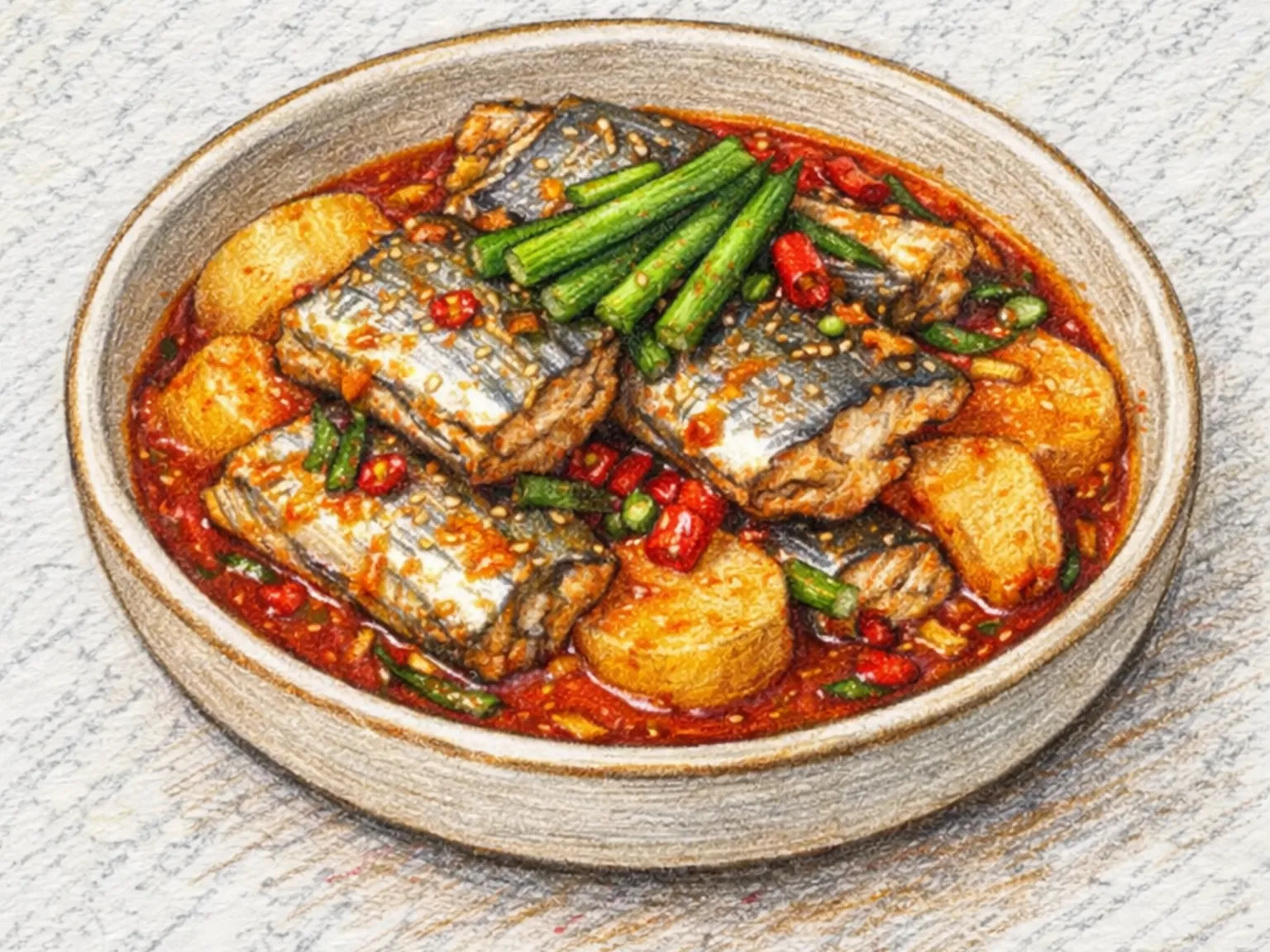 Galchi-jjim (pescado sable estofado al estilo coreano)