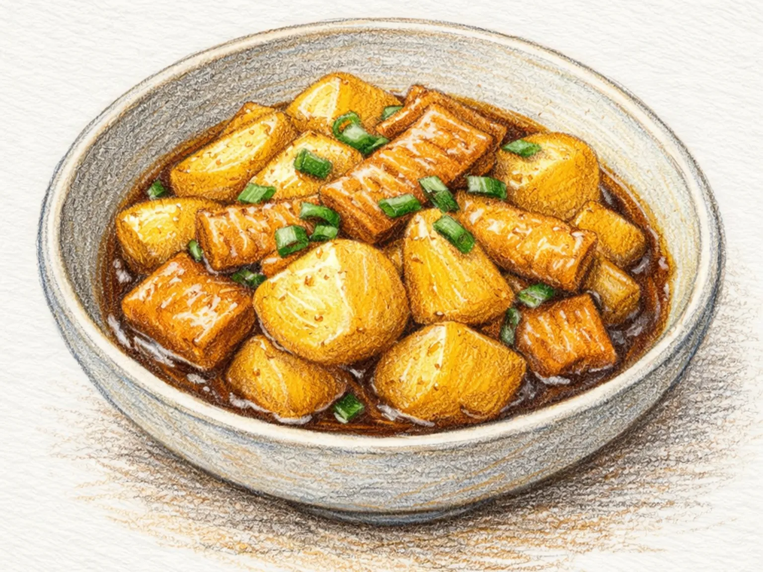 カムジャオムクジョリム（じゃがいもと練り物の煮物）