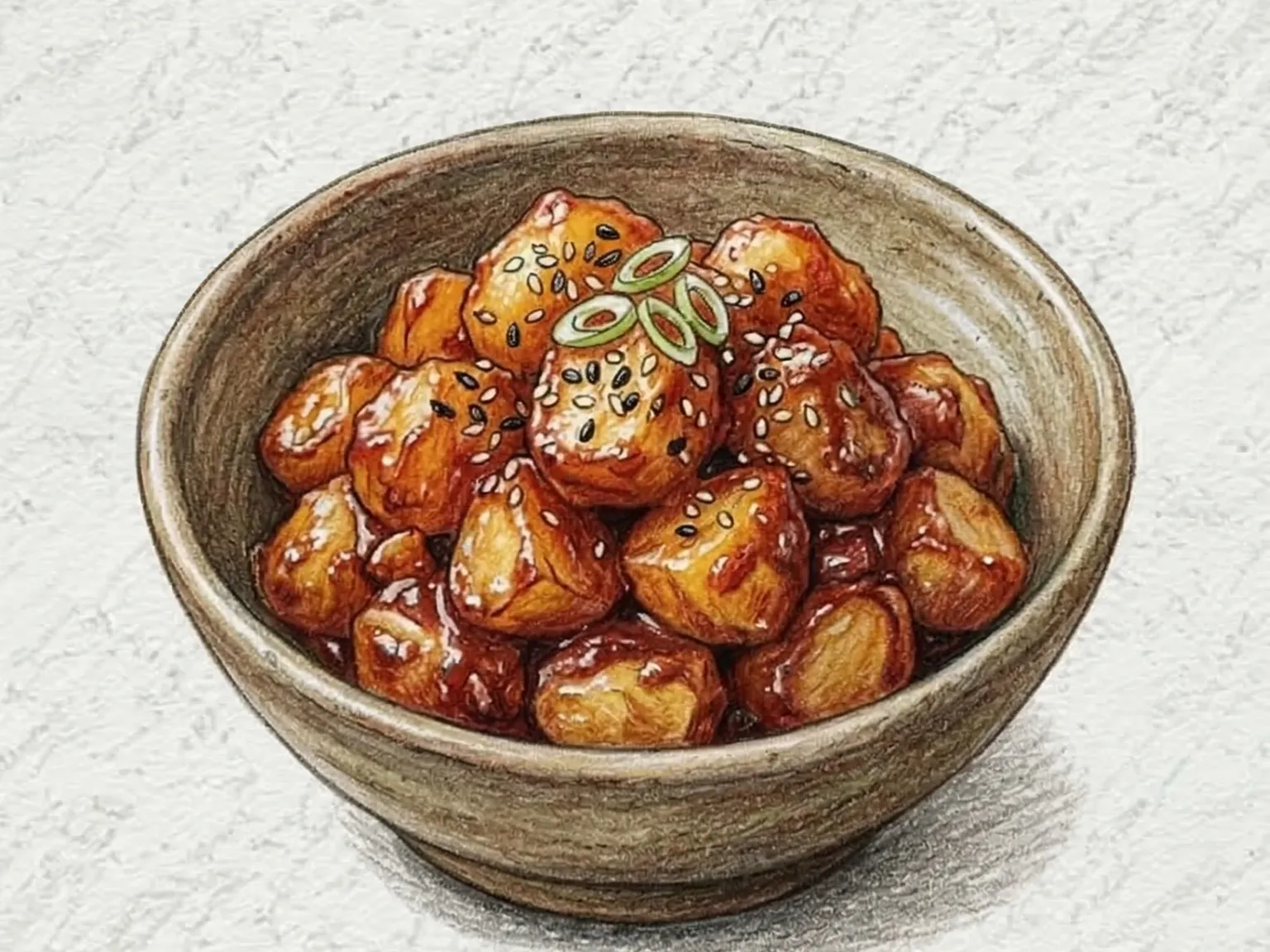 Gamja-gochujang-bokkeum (patatas picantes con gochujang al estilo coreano)