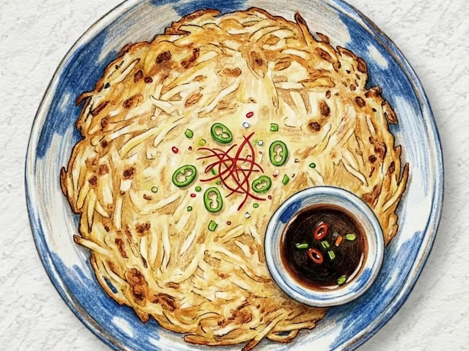 じゃがいもチヂミ（生すりおろしじゃがいもの薄焼きパンケーキ）