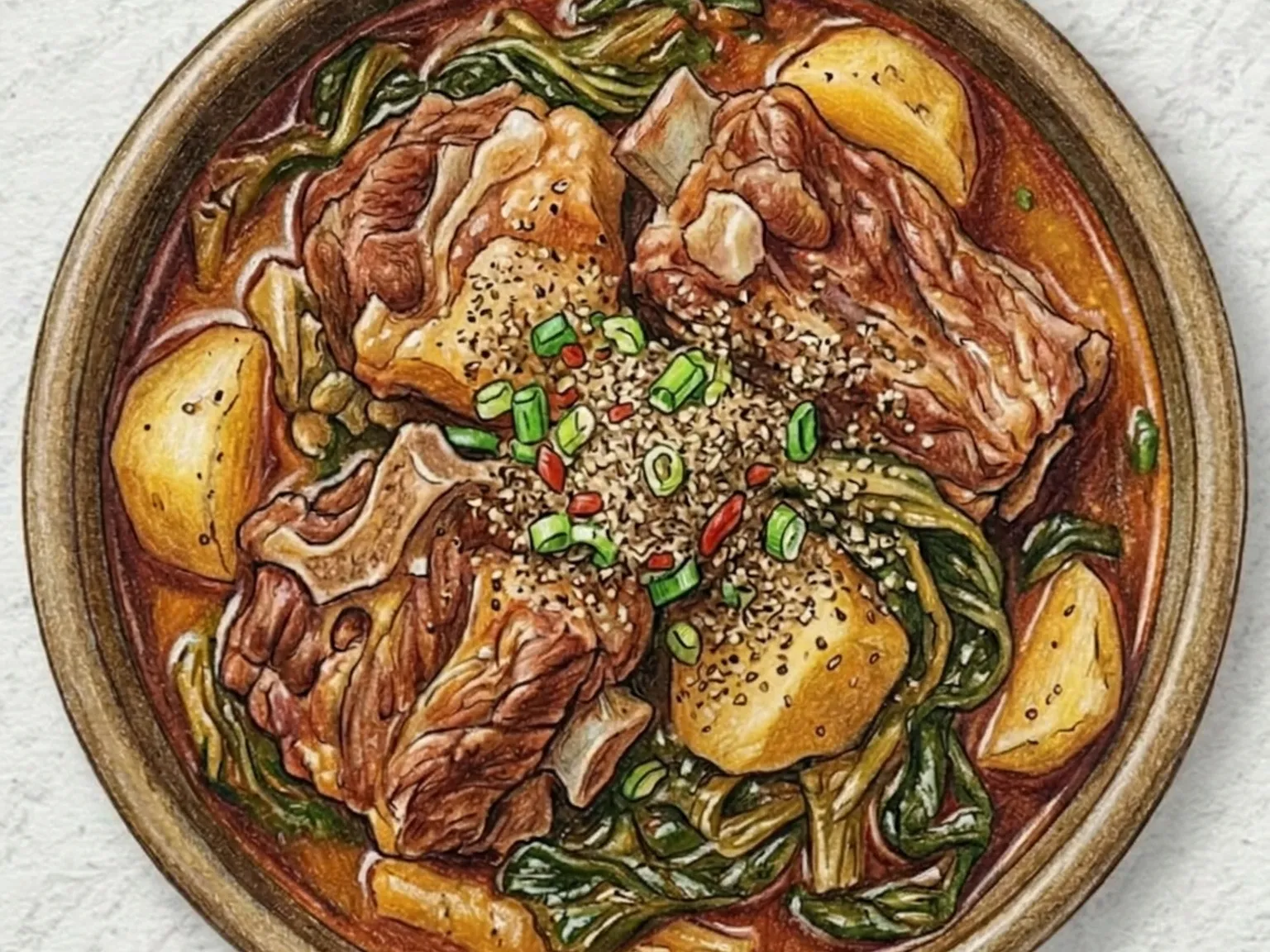 カムジャタン(豚背骨じゃがいも鍋)