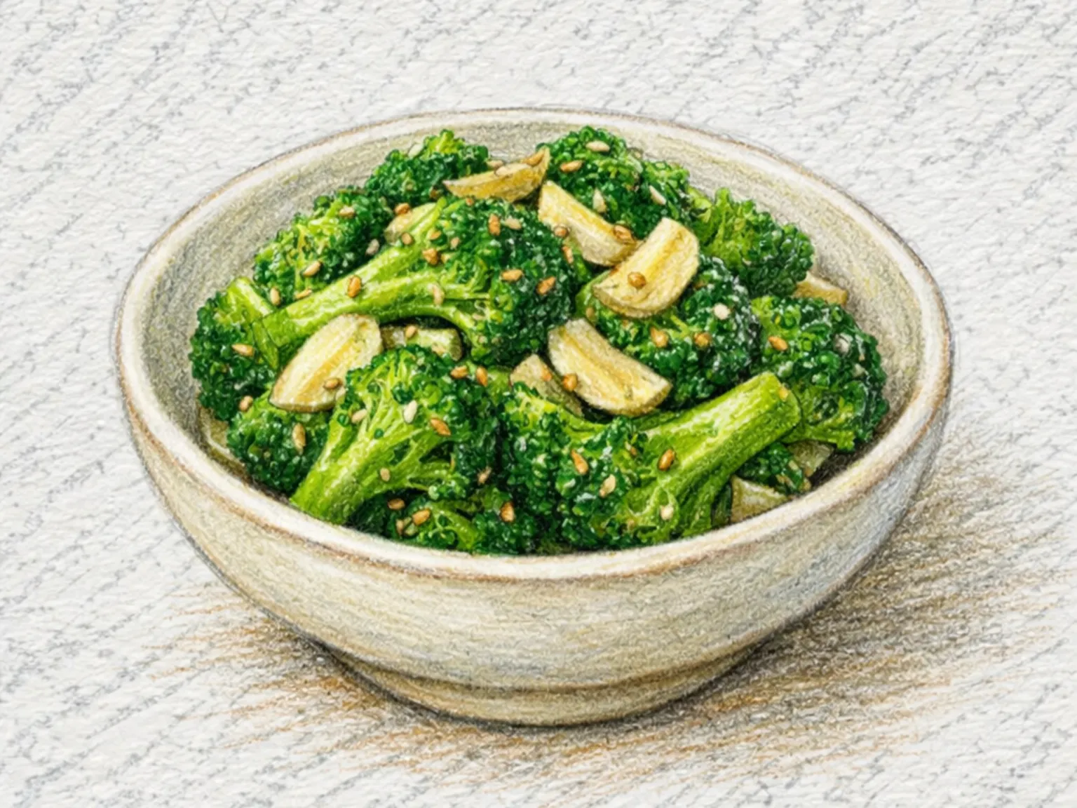 Garlic Broccoli Muchim (brócoli coreano con ajo y sésamo)