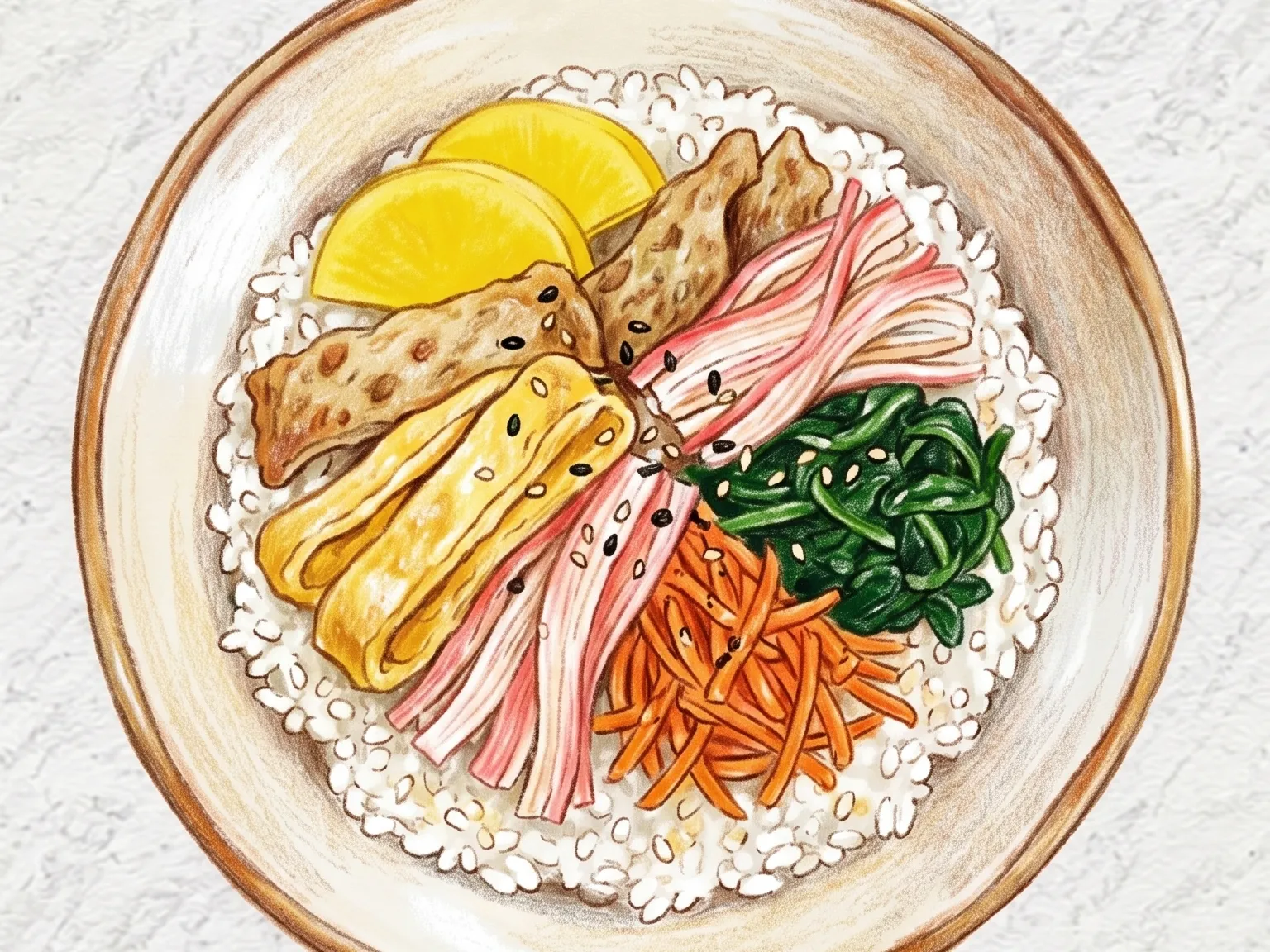 김밥밥 (김밥 재료를 밥 위에 올린 한 그릇)