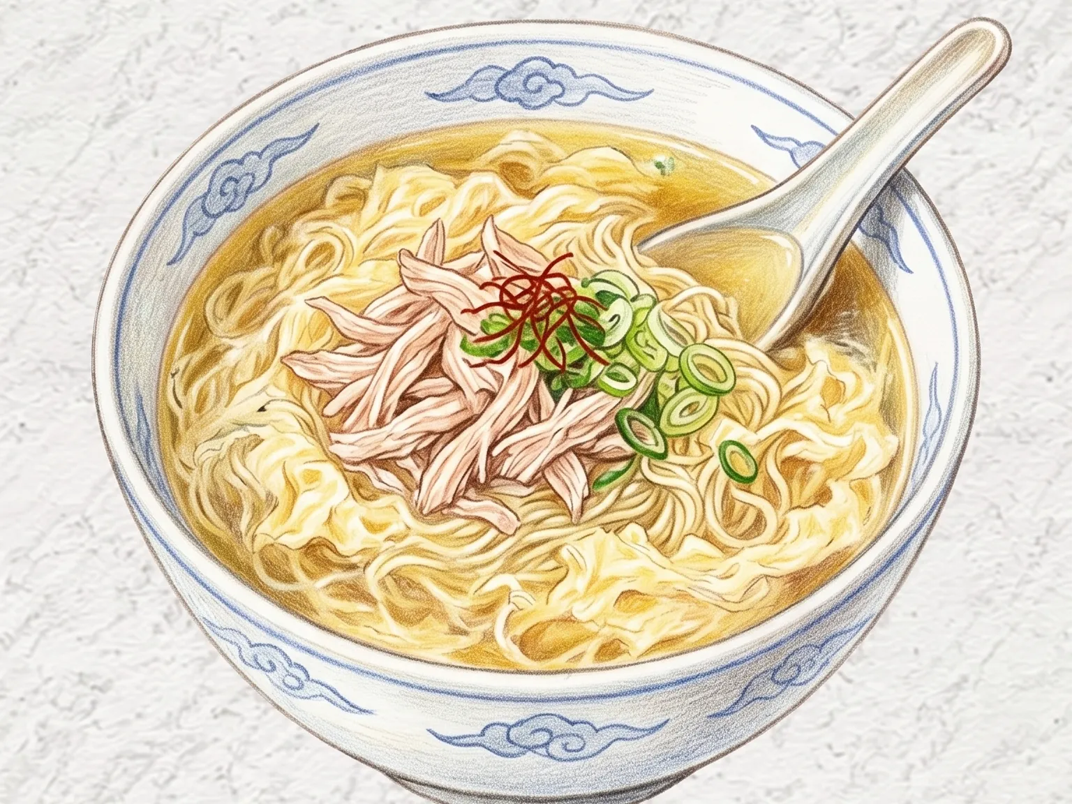 기스면 (달걀꽃 닭육수 중화면)