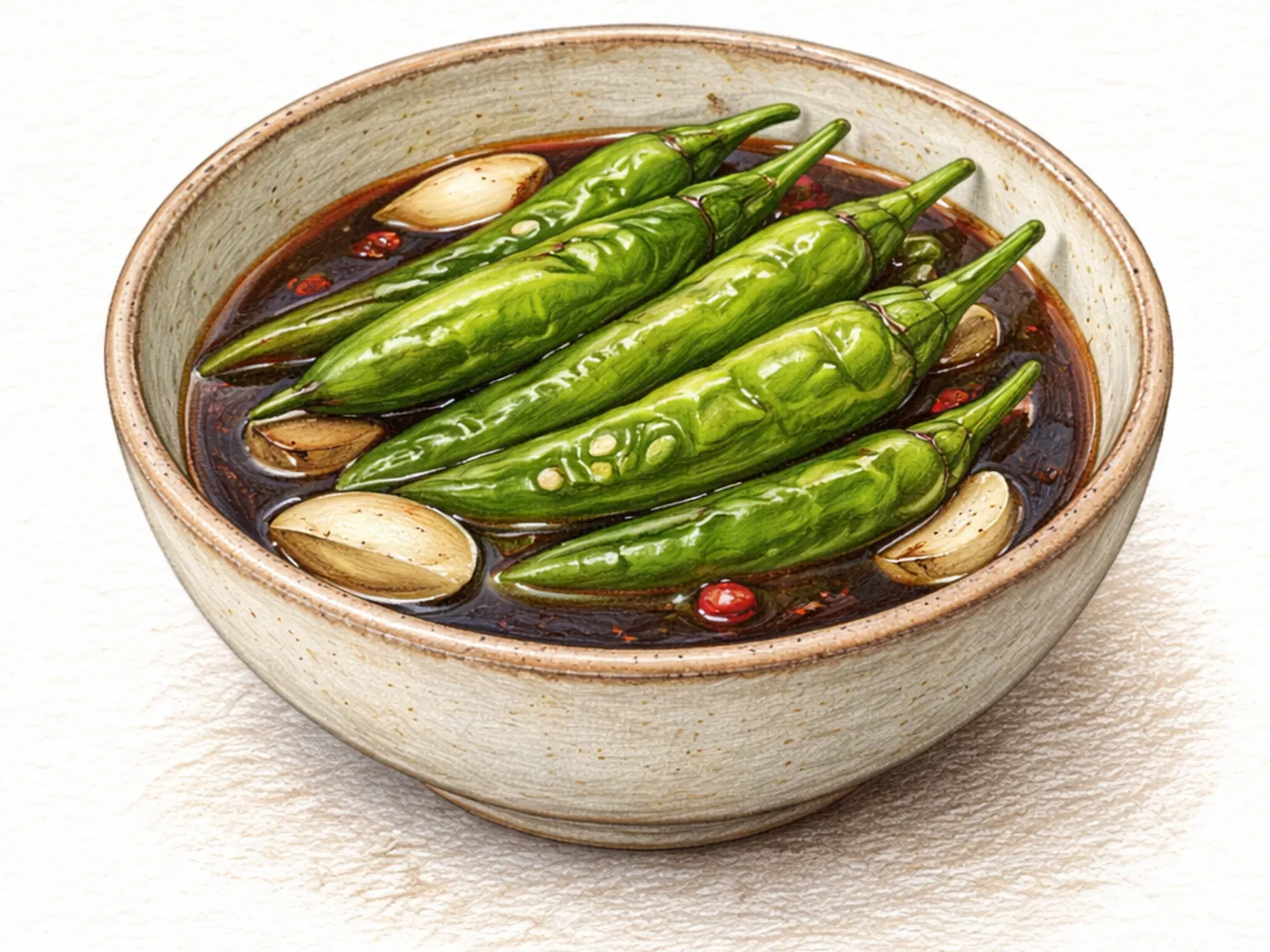 プッコチュカンジャンジャンアチ(青唐辛子の醤油漬け)