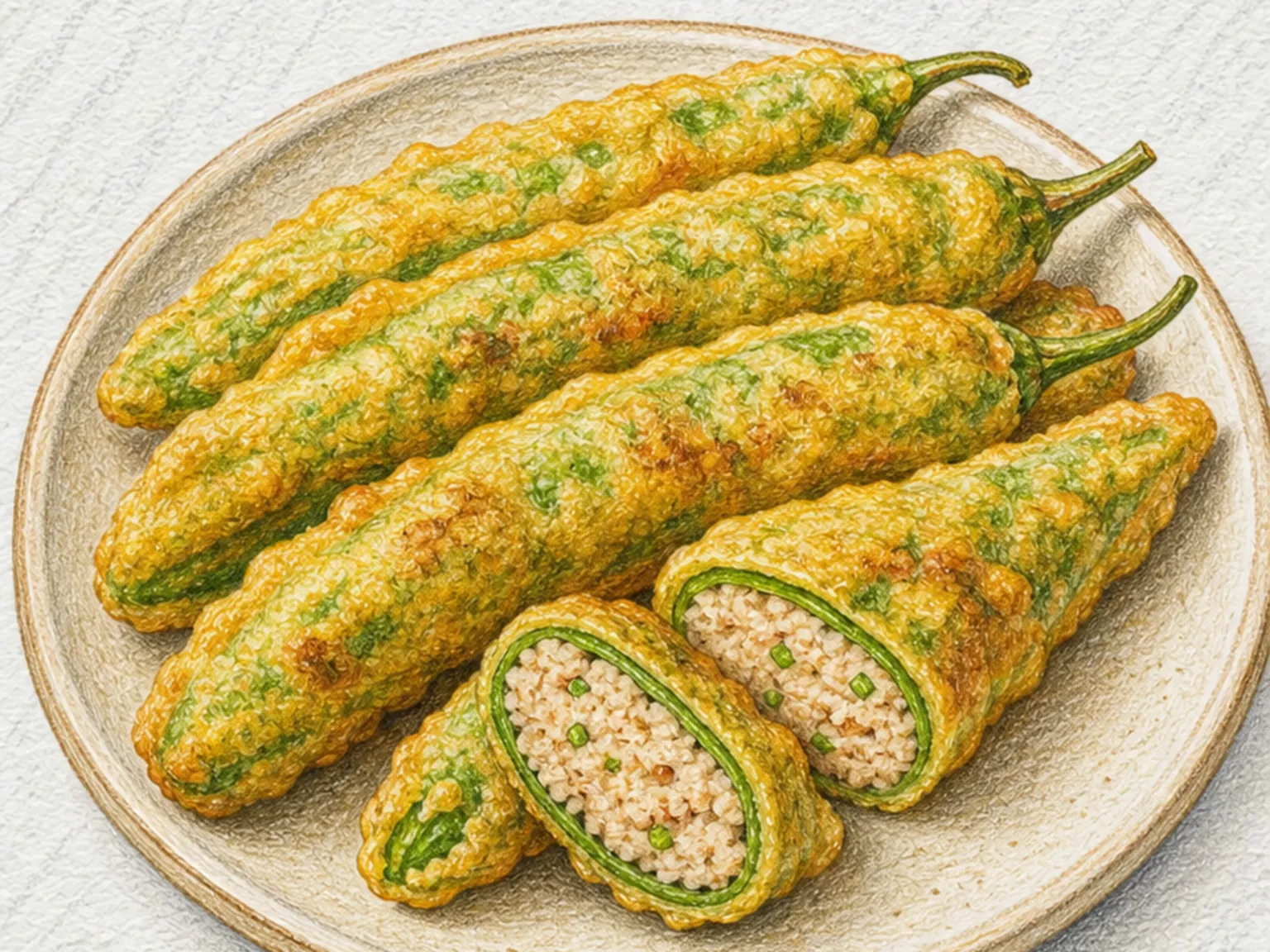 Stuffed Korean Chili Fritters