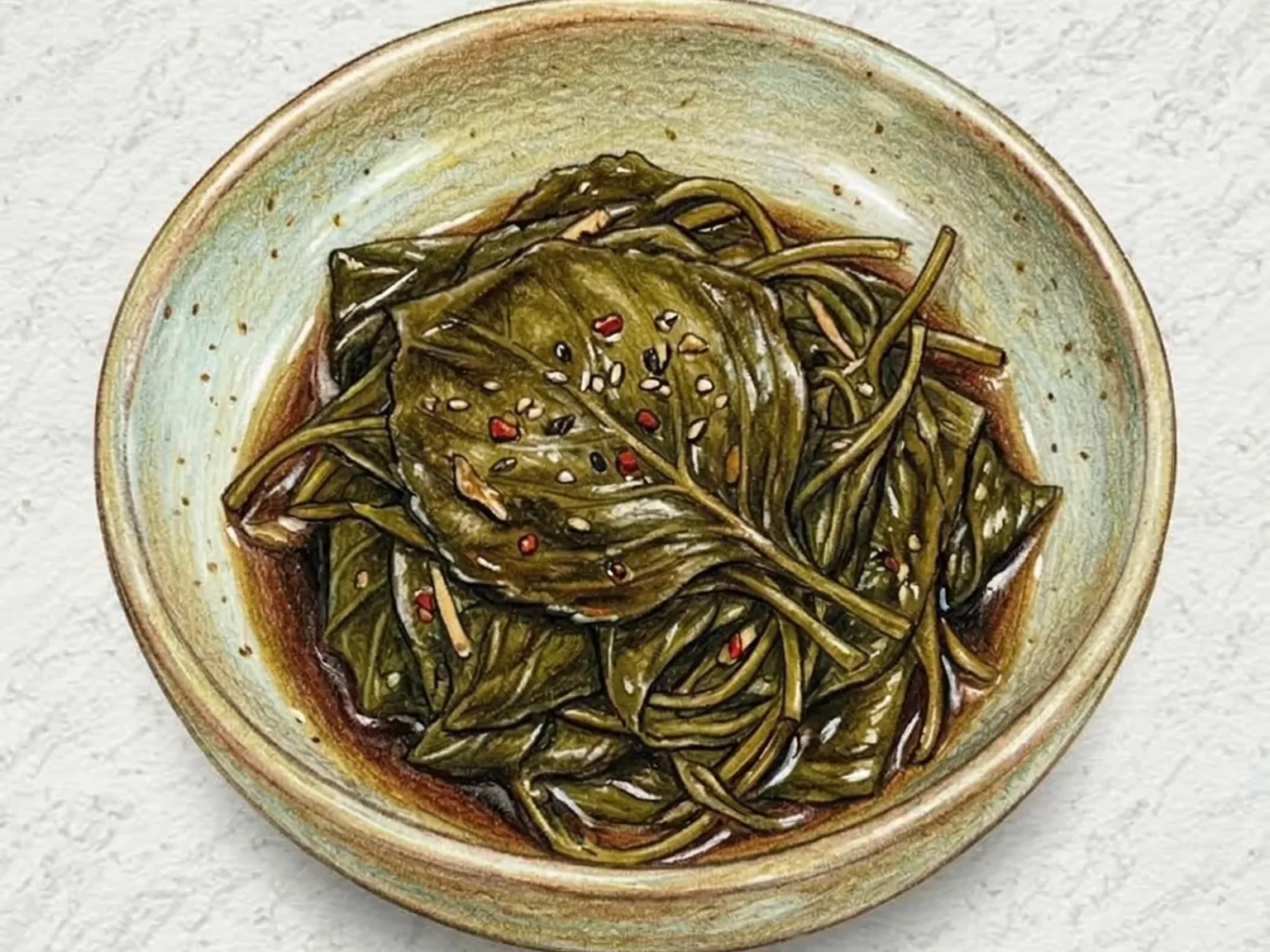 コチュイプジャンアチ(唐辛子の葉の醤油漬け)