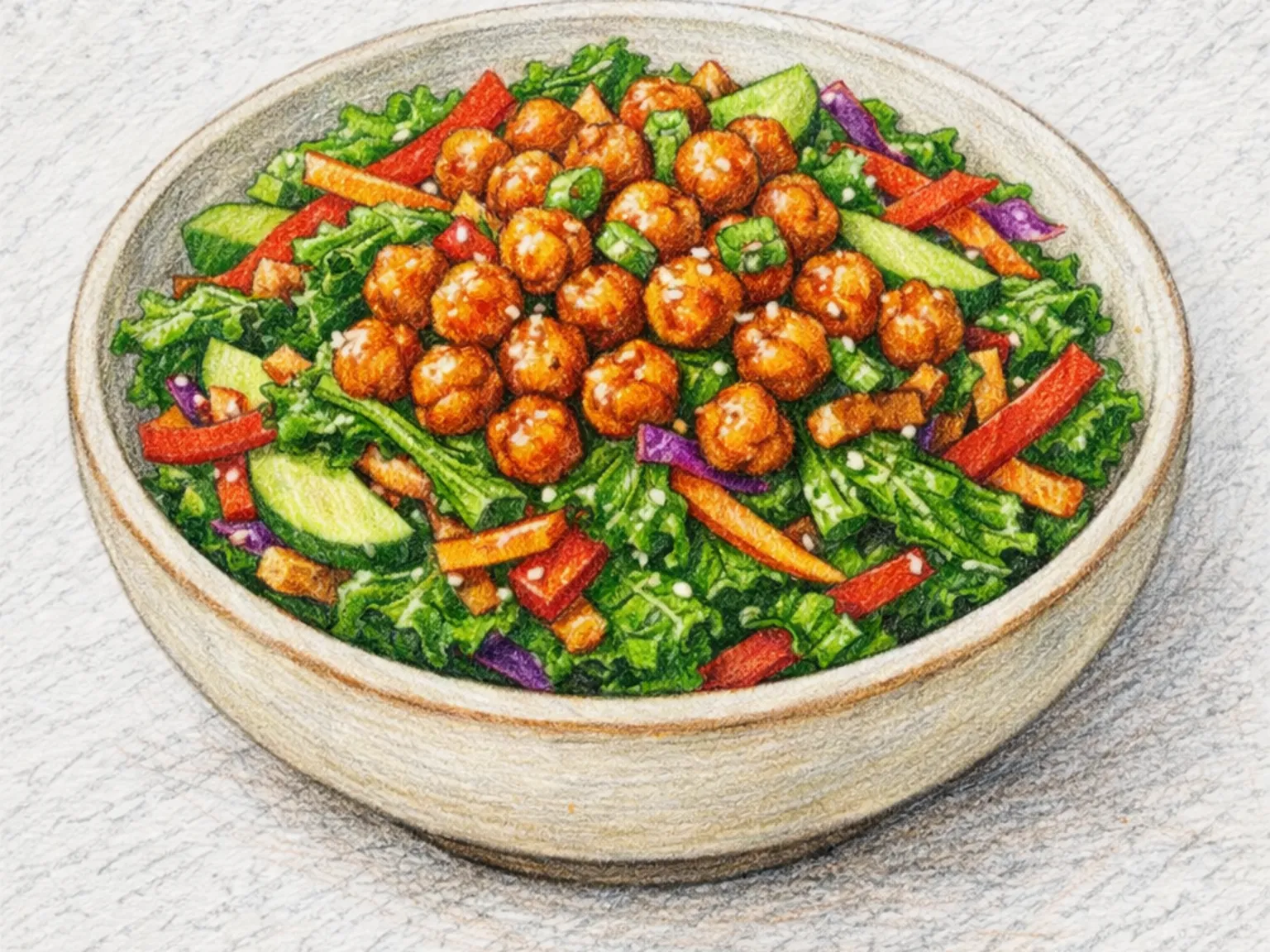 Gochujang Chickpea Crunch Salad (salada crocante de grão-de-bico com gochujang)