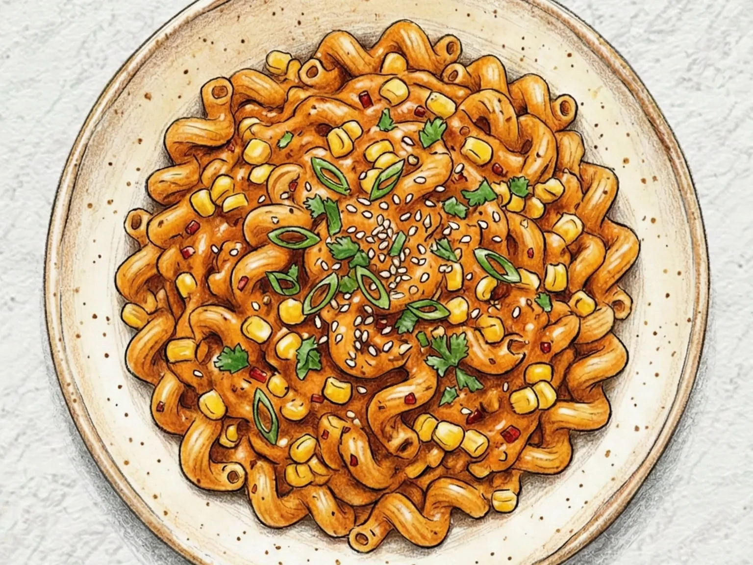 コチュジャンコーンクリームカバタッピ(辛味噌コーンクリームパスタ)