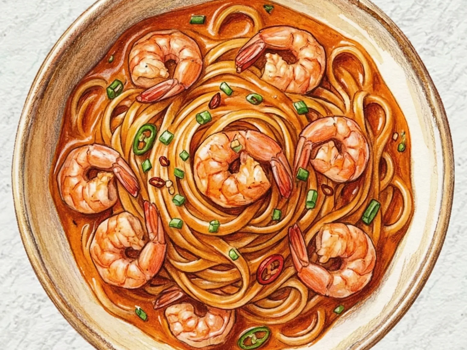 コチュジャンえびクリームパスタ(辛味噌えびクリーム)