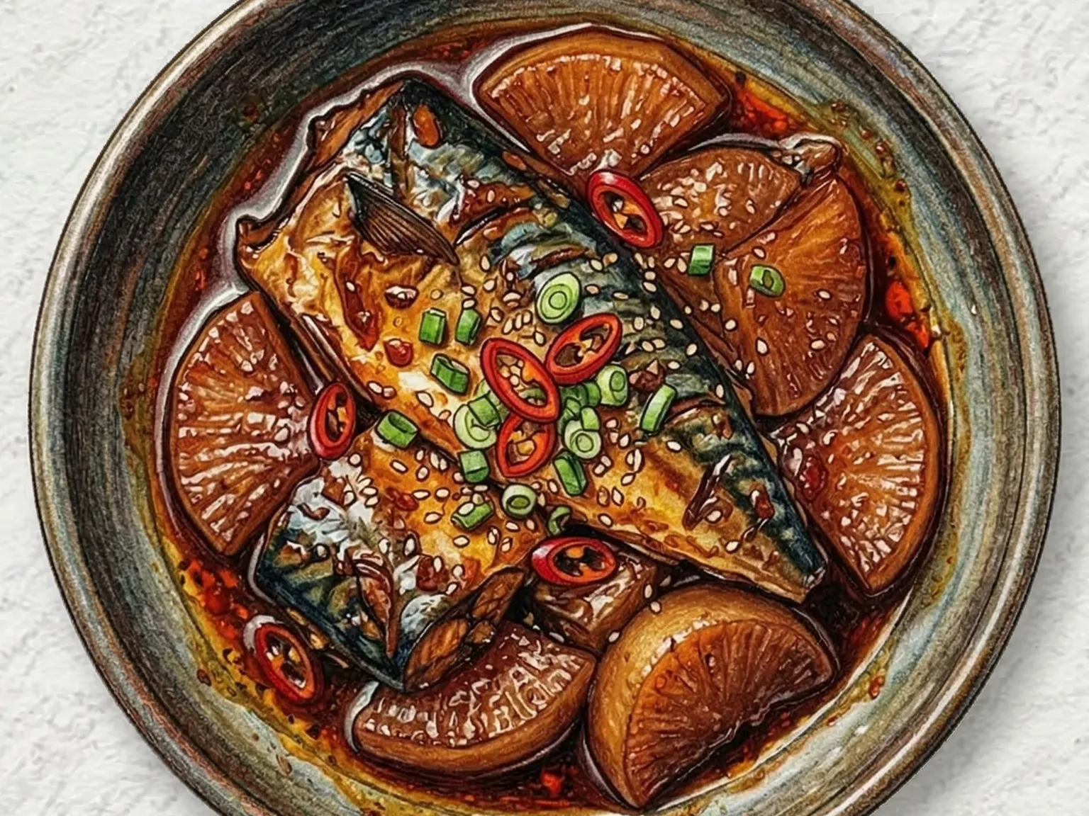 コドゥンオチム（サバの辛味蒸し煮）