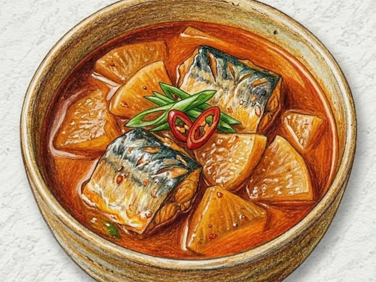 サバ大根チゲ（サバと大根のコチュジャンスープ）