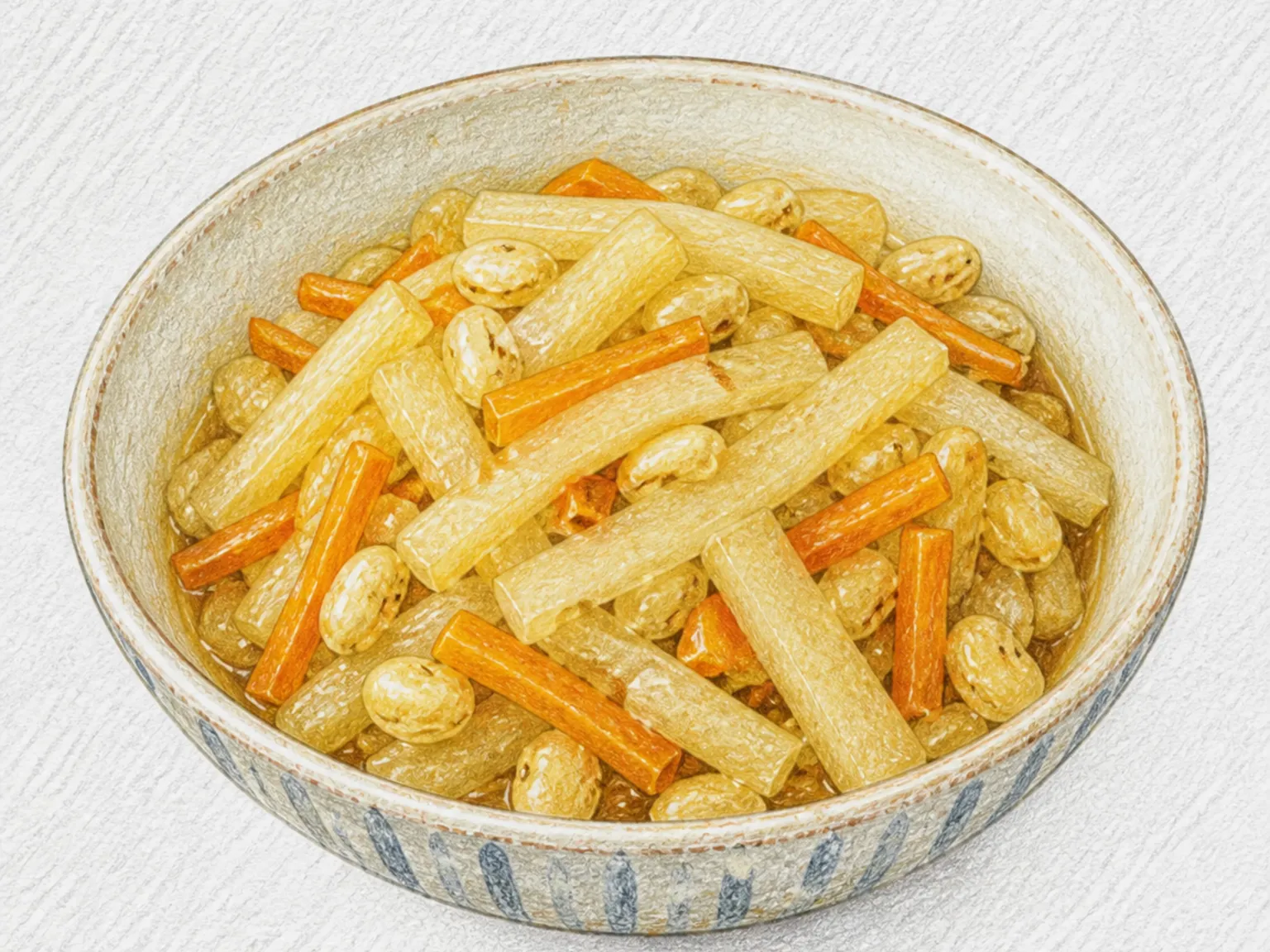 Gonza (Daikon Simmered with Flattened Soybeans)