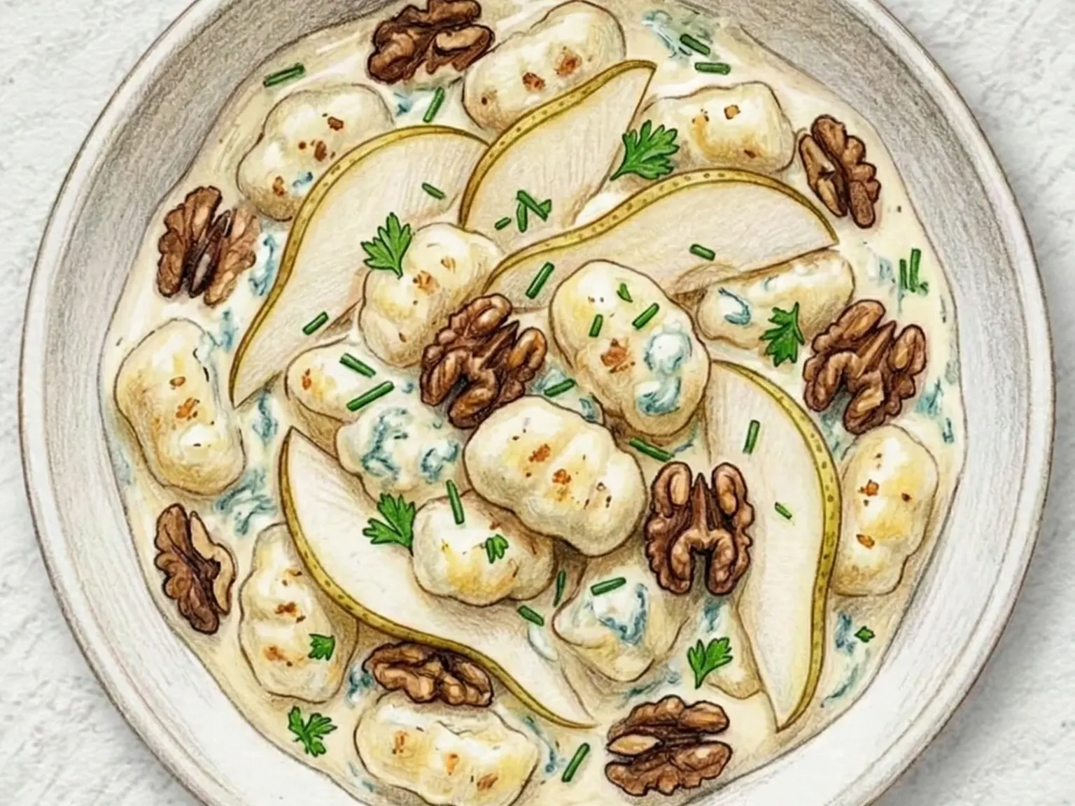 Gorgonzola Pear Walnut Gnocchi