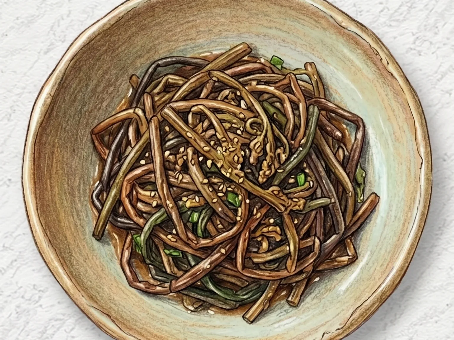 Gosari-bokkeum (helecho bracken coreano salteado)