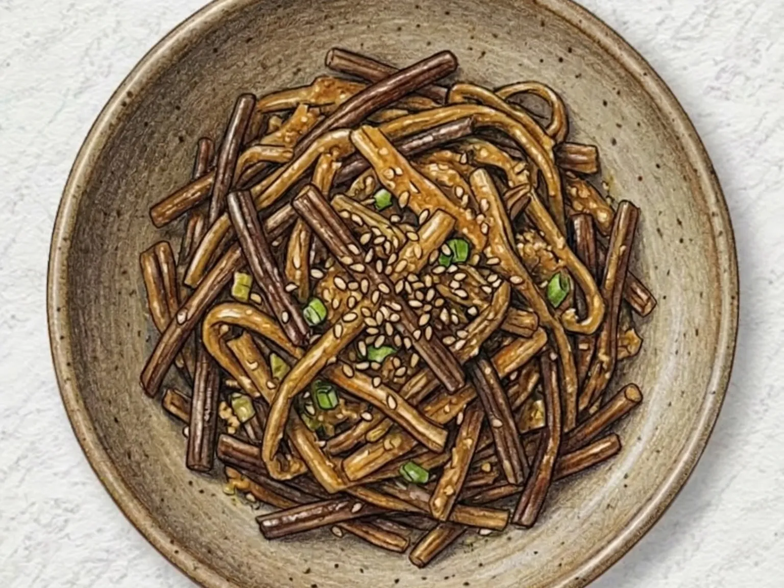Gosari Namul Doenjang (helecho bracken con pasta de soja coreana)