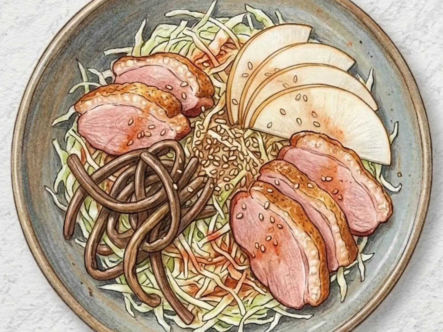 고사리 훈제오리 샐러드