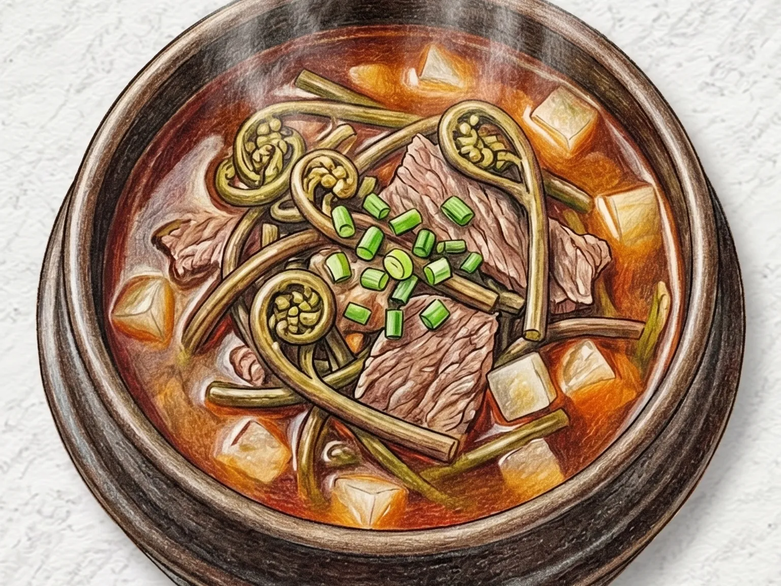 고사리소고기찌개