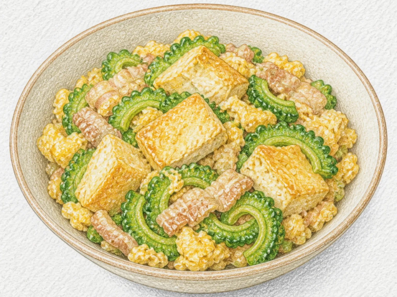 Goya Champuru (Bitter Melon and Island Tofu Stir-Fry)