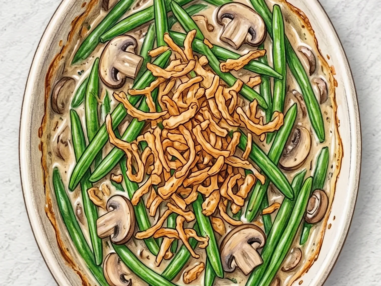 그린빈 캐서롤 (버섯크림소스 꼬투리콩 오븐구이)