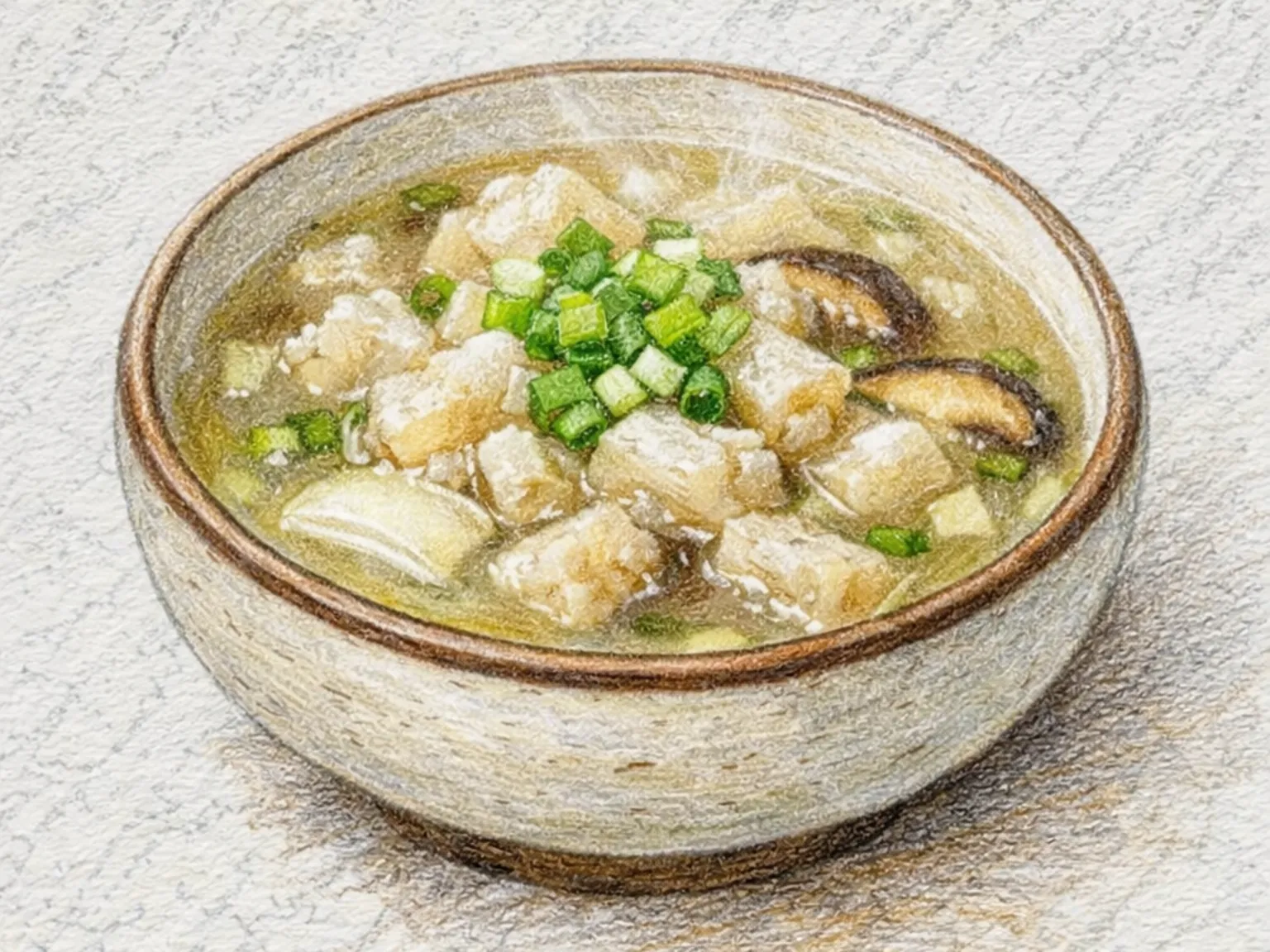 Saesongi Kkaennip Salad (Salada de cogumelo cardo grelhado e perilla)