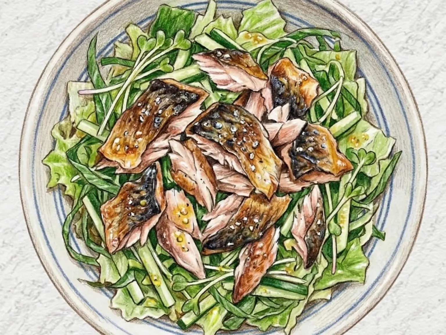 고등어깻잎 샐러드