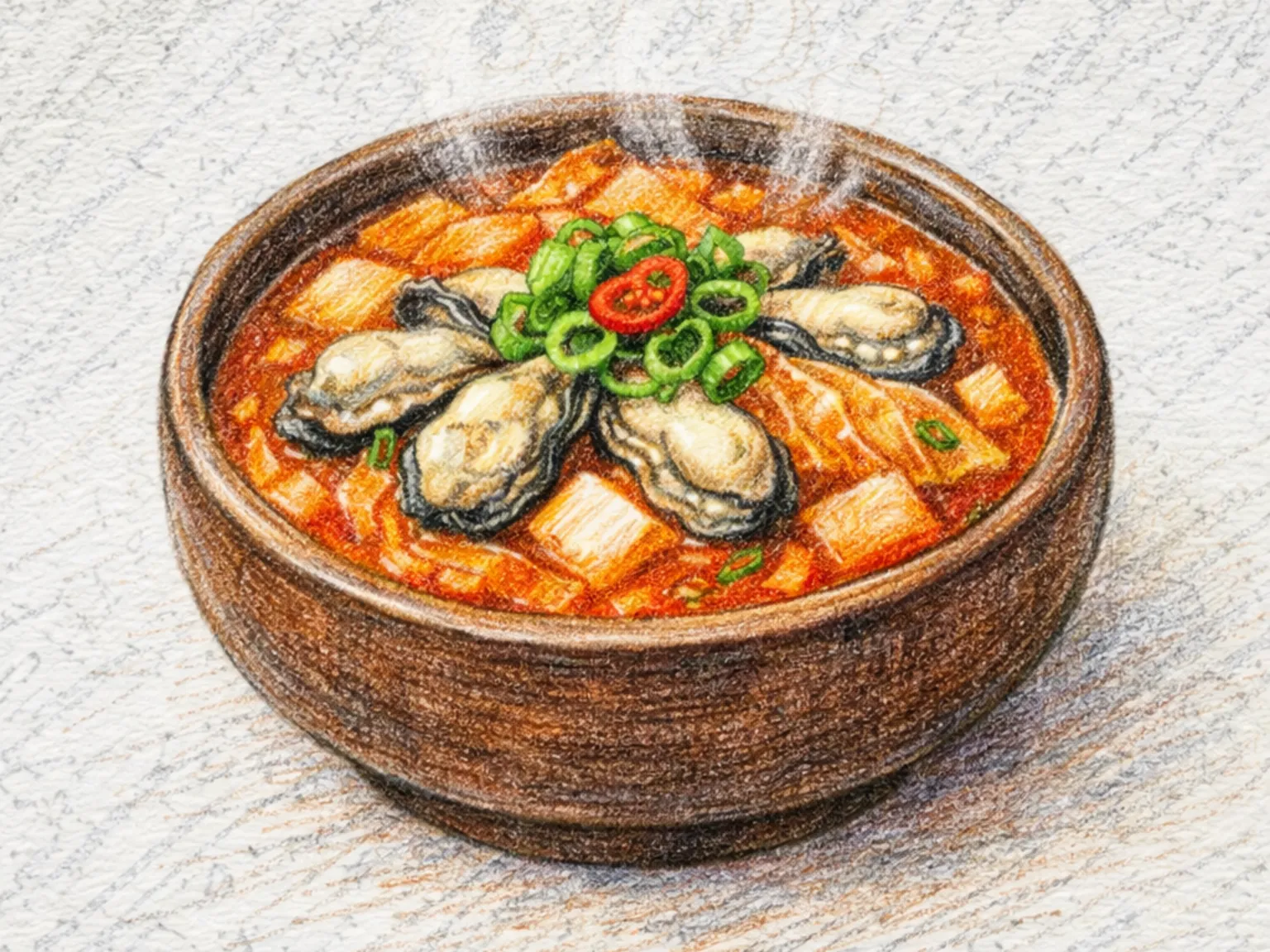 牡蠣キムチチゲ(冬の牡蠣と熟成キムチの旨味鍋)