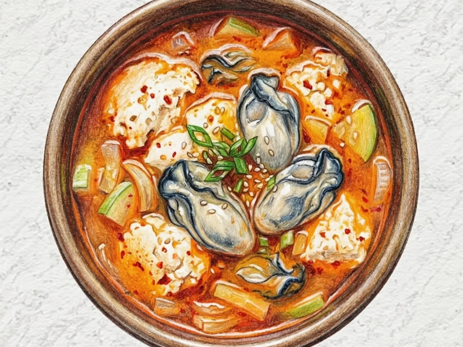 Gul-sundubu-tang (sopa coreana de tofu suave con ostras)