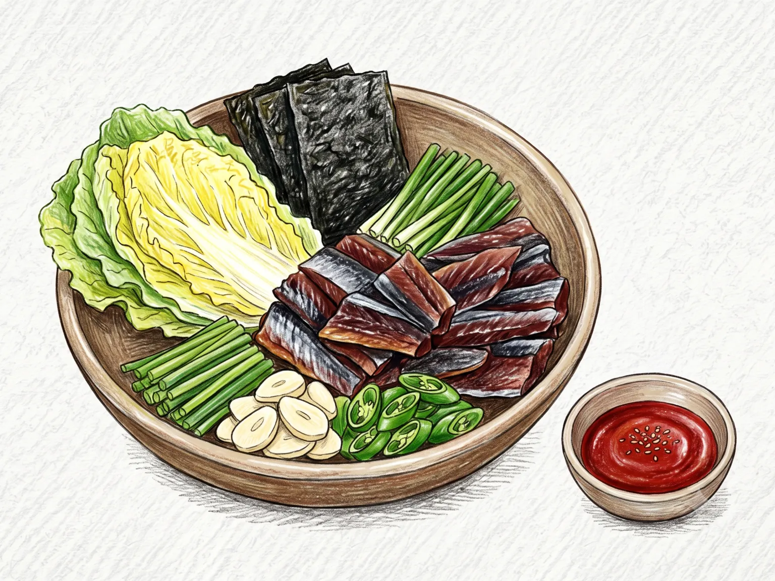 Gwamegi Wraps (Semi-Dried Pacific Saury Ssam)