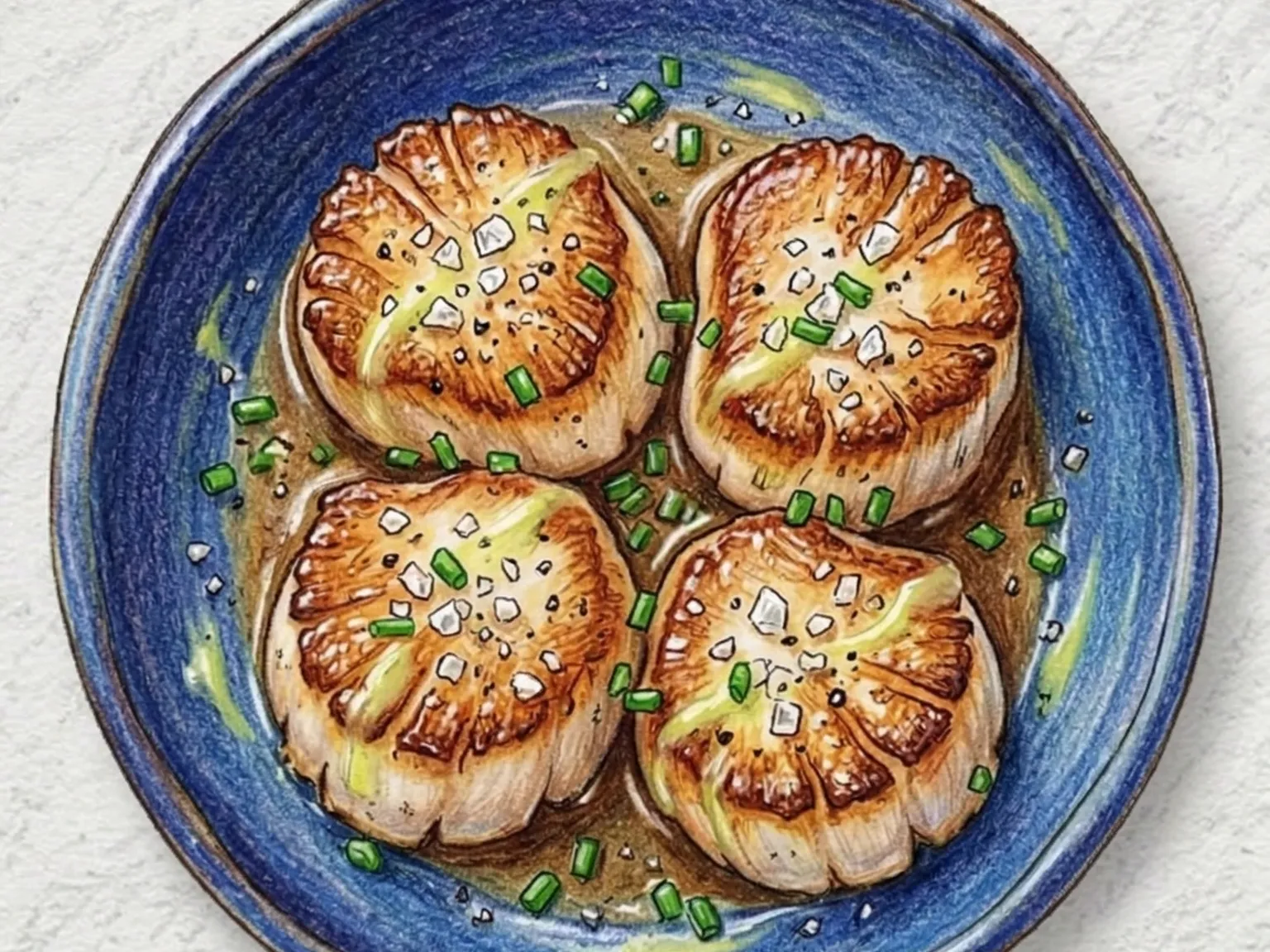 Gwanja Yuja-sogeum-gui (vieiras a la parrilla con sal y yuzu coreanas)