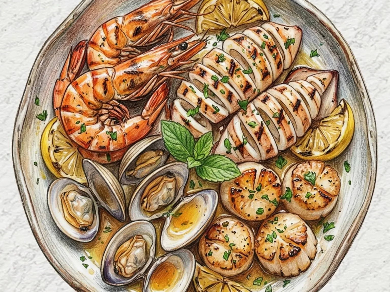 Haemul-gui Modeum (Grelhada mista de frutos do mar)