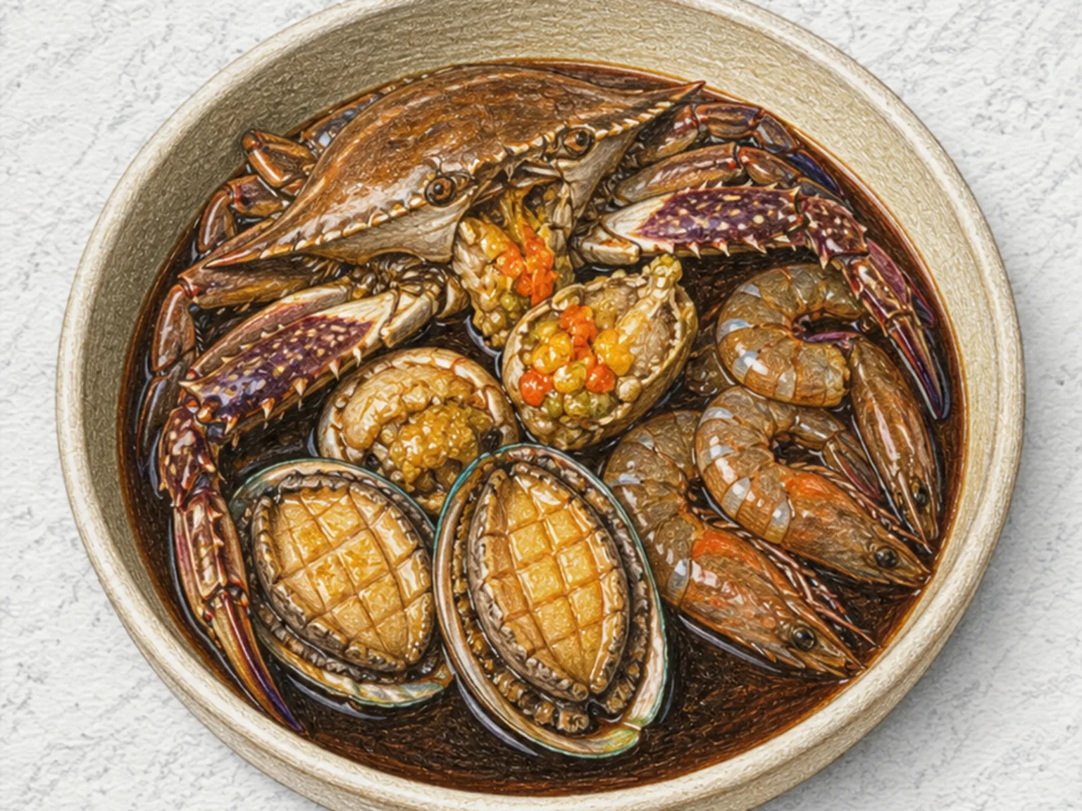 Haemul Jang (Korean Soy-Marinated Seafood Platter)