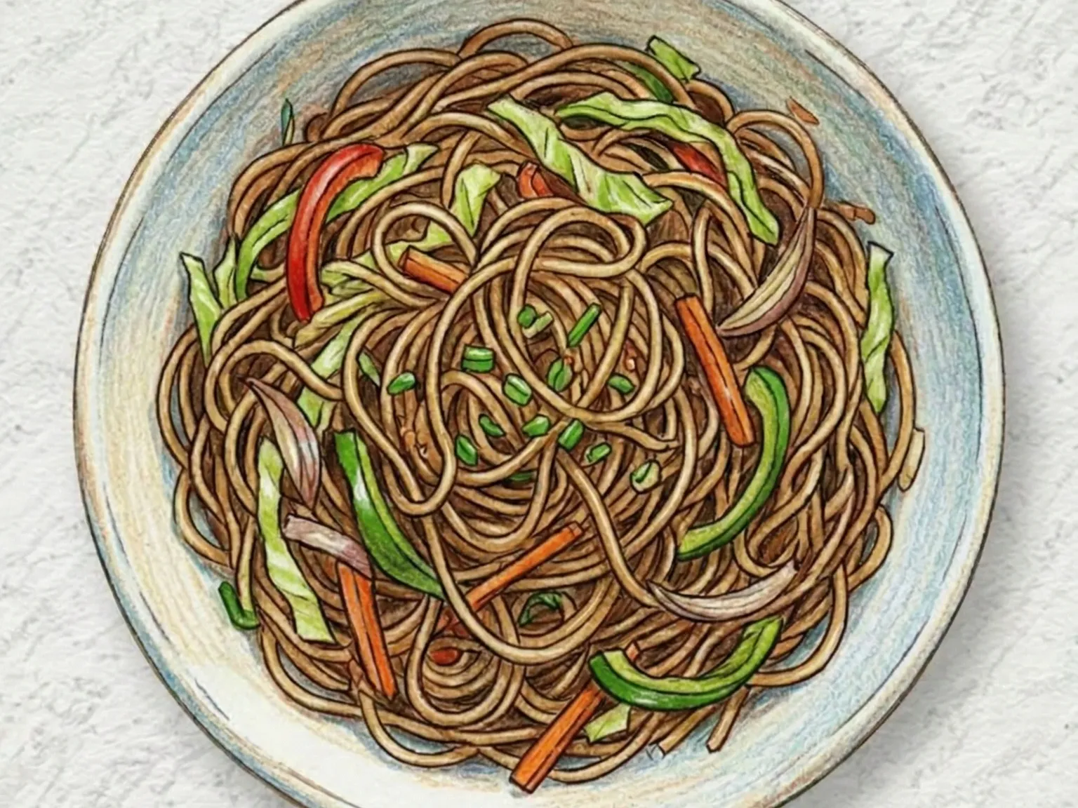 ハッカヌードル（インド風中華焼きそば）