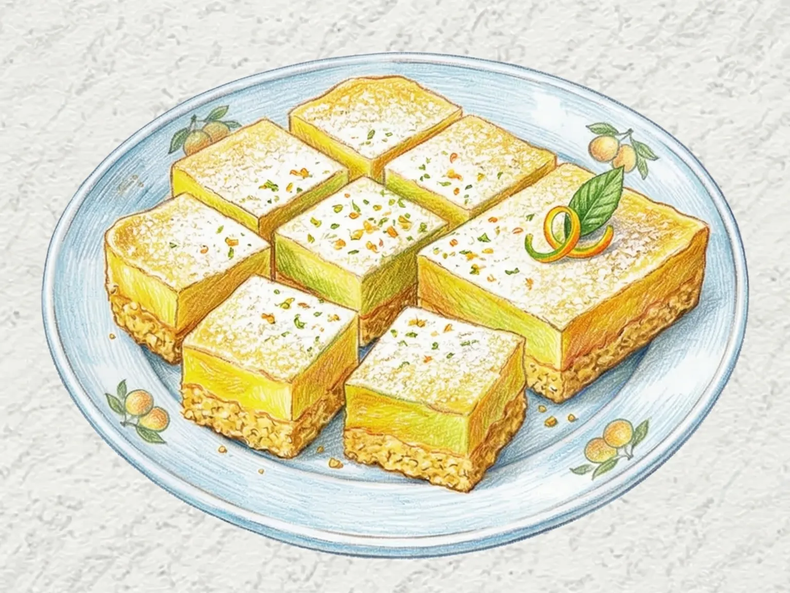 Hallabong Lemon Bars (Barras de Hallabong e limão - curd cítrico de Jeju sobre base amanteigada)