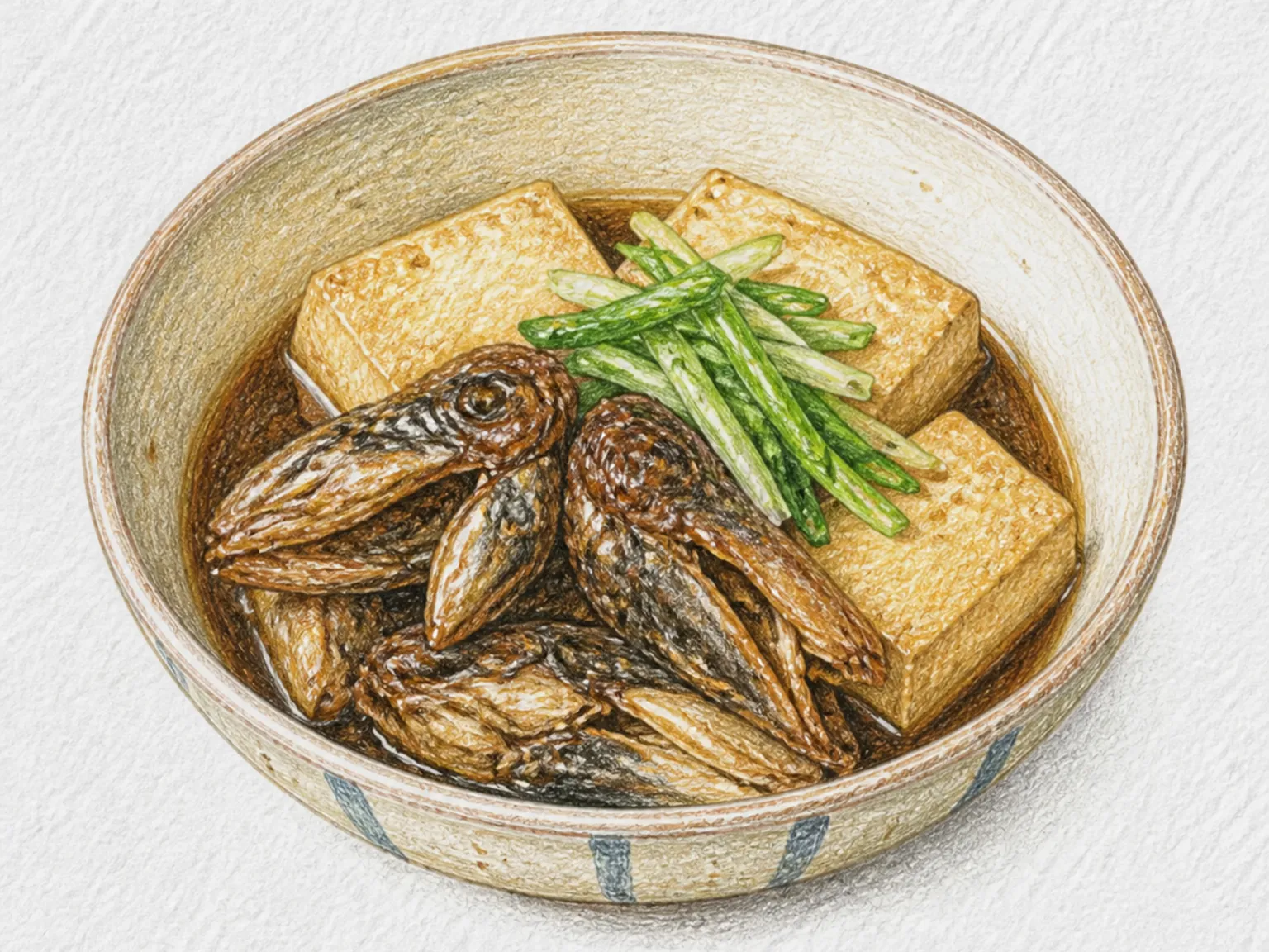 Hansuke-dofu (Tofu Simmered with Grilled Eel Heads)