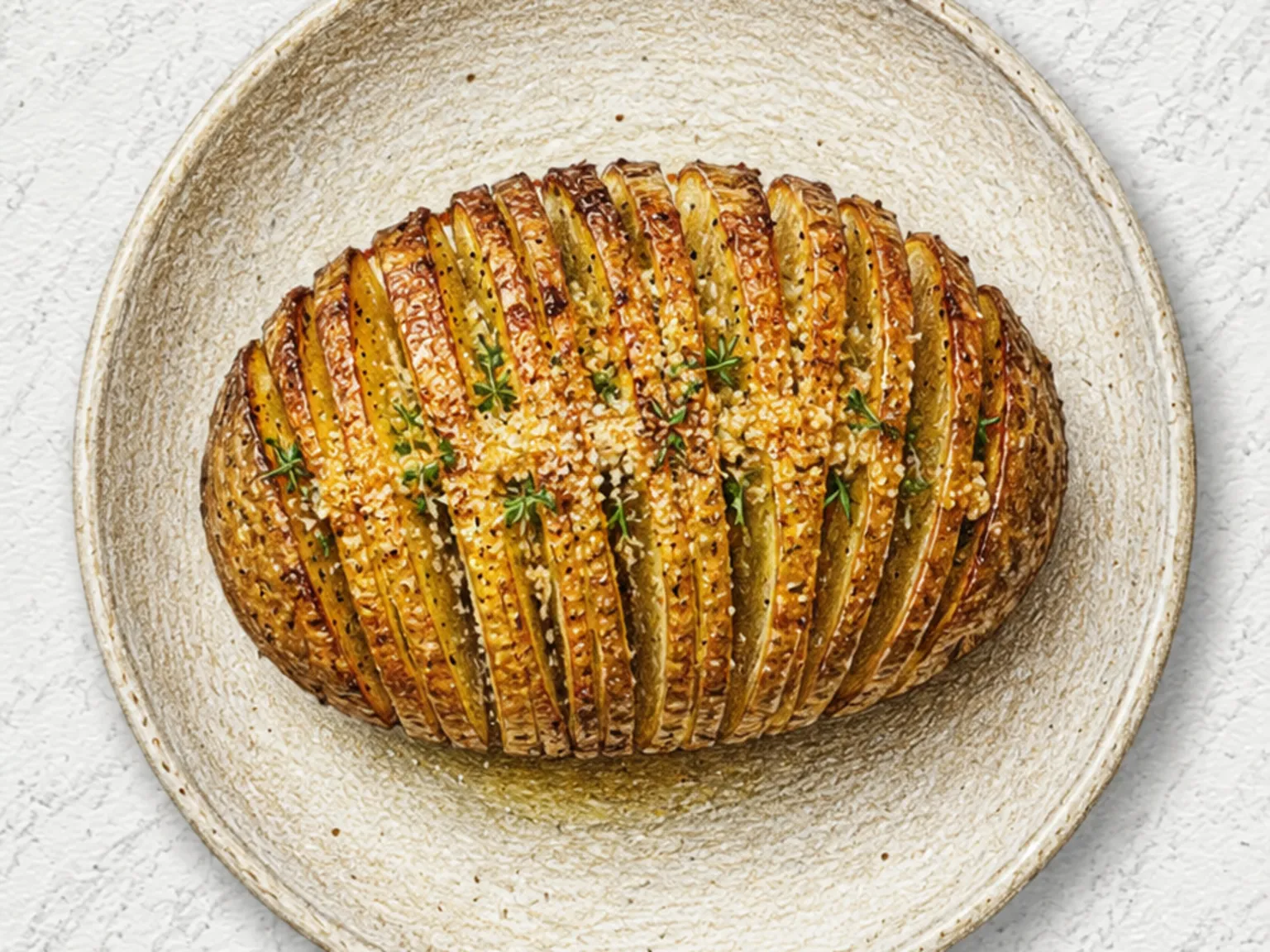 Batatas Hasselback Crocantes (Assado de Acordeão com Manteiga de Alho)