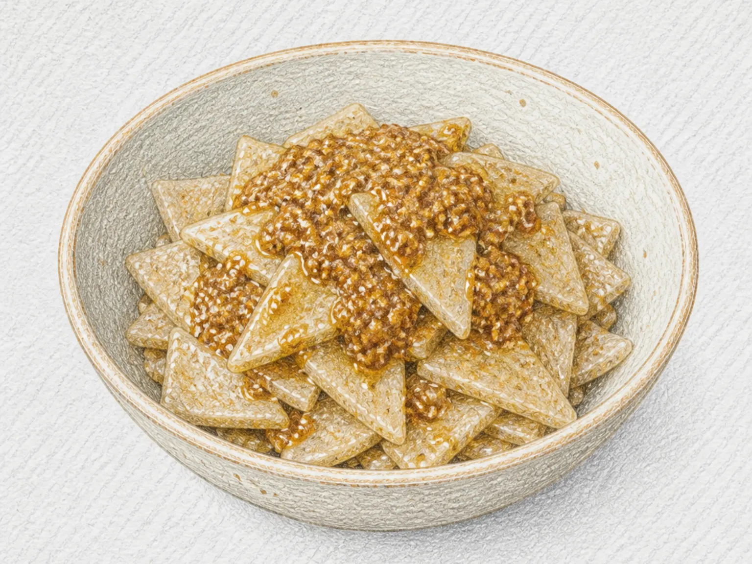 Hatto (Buckwheat Rice-Flour Diamonds with Perilla Miso)
