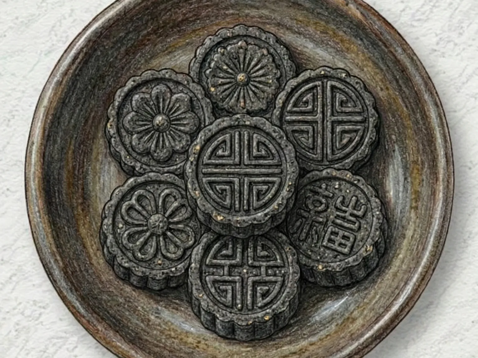 Heukimja Dasik (biscoitos de chá de gergelim preto prensados coreanos)