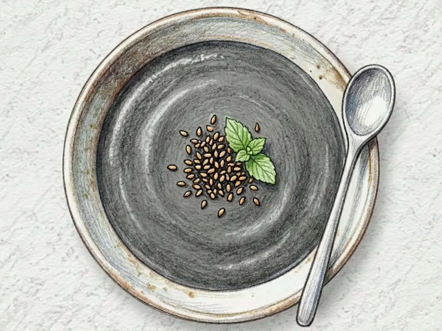 Heukimja Pudding (pudim de gergelim preto coreano)