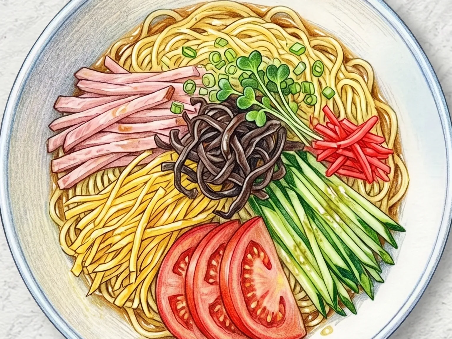 히야시 추카 (새콤간장 소스 일본식 냉면)