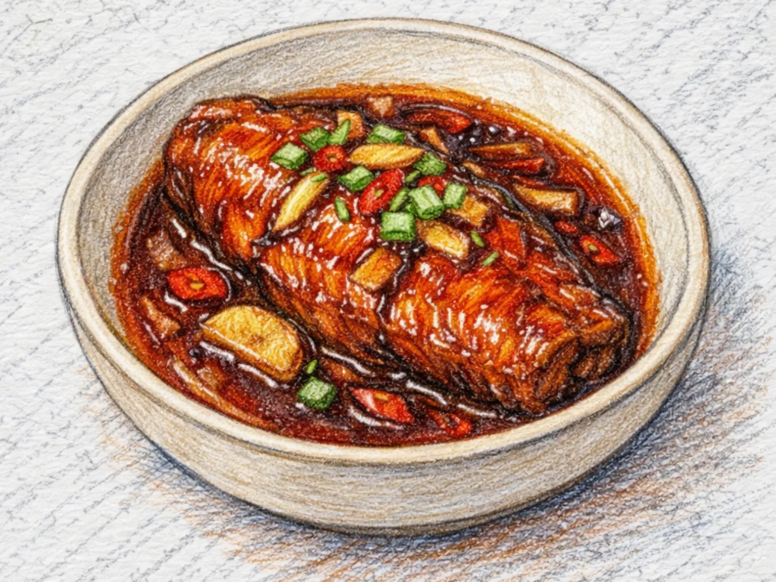 ホンシャオユー（白身魚の中華風醤油煮）